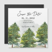 Waterverf Trees Landscape Wedding Save the Date (Voorkant / Achterkant)