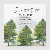 Waterverf Trees Landscape Wedding Save the Date (Voorkant)