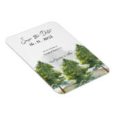 Waterverf Trees Landscape Wedding Save the Date Magneet (Rechterzijde)