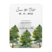 Waterverf Trees Landscape Wedding Save the Date Magneet (Verticaal)