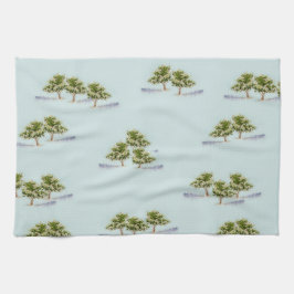 Waterverf Trees op theehanddoeken Theedoek