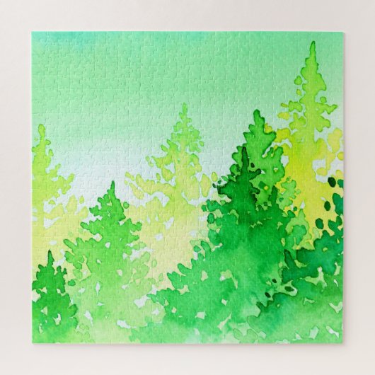 Waterverf Trees Puzzle Legpuzzel (Verticaal)