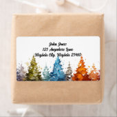 Waterverf Trees Retouradreslabel Etiket (Insitu)