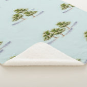 Waterverf Trees Sherpa Blanket Deken (3/4)