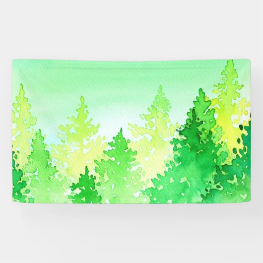 Waterverf Trees Spandoek (Horizontaal)