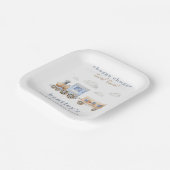 Waterverf Trein Verjaardagsfeestje Borden Papieren Bordje (Gebogen)