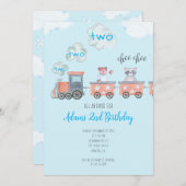 Waterverf Trein Verjaardagsuitnodiging Kaart (Voorkant / Achterkant)