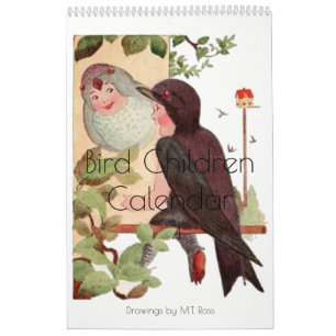 Waterverf trekkingen vogel Kinderen 4 Kalender