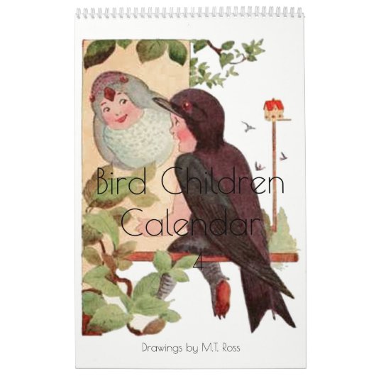  Waterverf trekkingen vogel Kinderen 4 Kalender (Hoes)