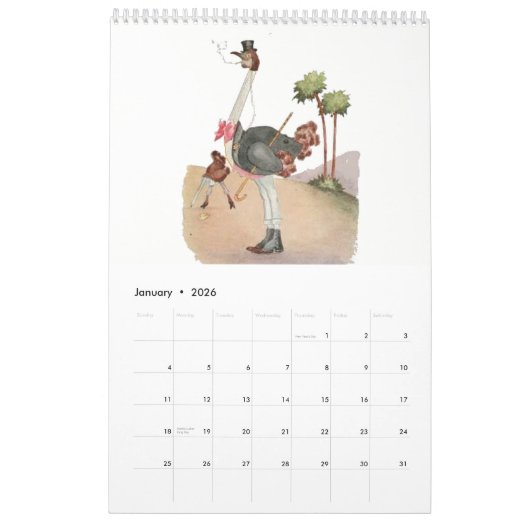  Waterverf trekkingen vogel Kinderen 5 Kalender (Jan 2026)