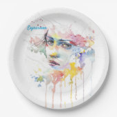 Waterverf Trend Expression van Vrouw Papier Bord (Voorkant)