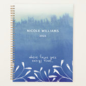Waterverf Trendy Seafoam Blue Ombre Planner (Voorkant)