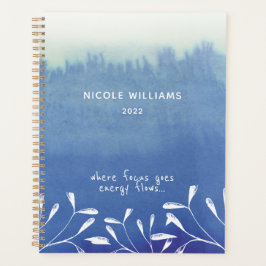 Waterverf Trendy Seafoam Blue Ombre Planner