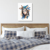 Waterverf Tribal Beauty: Spirit of Bohemian Art Canvas Afdruk (Insitu (Slaapkamer))