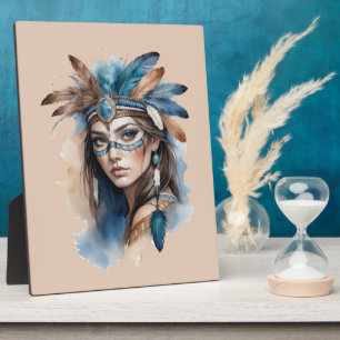 Waterverf Tribal Beauty: Spirit of Bohemian Art Fotoplaat