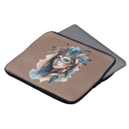 Waterverf Tribal Beauty: Spirit of Bohemian Art Laptop Sleeve