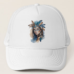 Waterverf Tribal Beauty: Spirit of Bohemian Art Trucker Pet