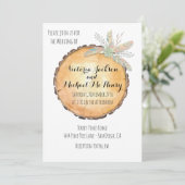 Waterverf Tribal Boho Wood Log repetitie diner Kaart (Staand voorkant)