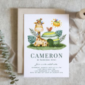 Waterverf Tribal Giraffe Safari Thema Verjaardag Kaart