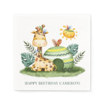 Waterverf Tribal Giraffe Safari Verjaardagsfeest