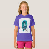 Waterverf Tribal Owl Girl's T-shirt (Voorkant volledig)