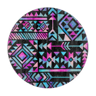 Waterverf tribale motieven, etnisch behang. snijplank