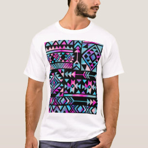 Waterverf tribale motieven, etnisch behang. t-shirt