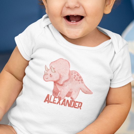 Waterverf Triceratops Dinosaur Aangepaste Kinder n Romper