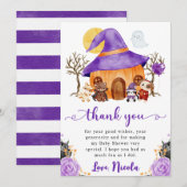 Waterverf Trick or treat Halloween Baby shower Bedankkaart (Voorkant / Achterkant)