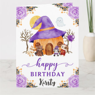 Waterverf Trick or Treat Halloween Gelukkig Verjaa Kaart