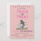 Waterverf Trick or treat Halloween Party Verjaarda Kaart (Voorkant)