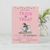 Waterverf Trick or treat Halloween Party Verjaarda Kaart (Staand voorkant)