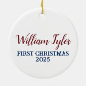 Waterverf trio van kerstballen keramisch ornament (Achterkant)