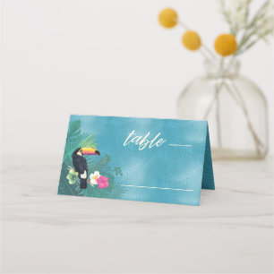 Waterverf Tropica Wedding Table Blauwgroen ID577 Plaatskaartje