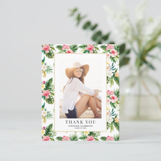 Waterverf Tropical Afstuderen bedankje (Staand voorkant)