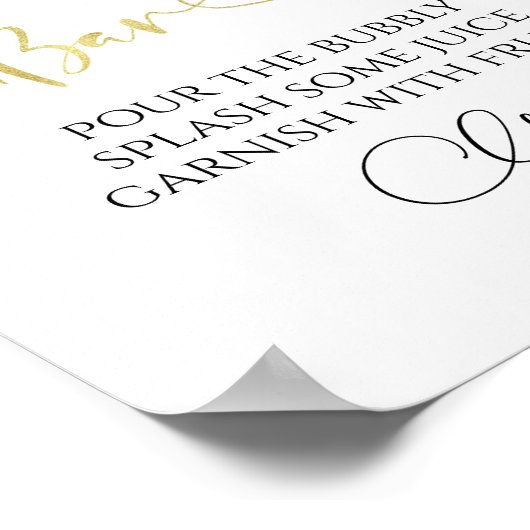 Waterverf Tropical Bachelorette Mimosa Bar Teken Poster (Hoek)