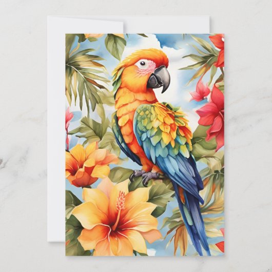 Waterverf Tropical Beach Afstuderen Kaart (Achterkant)