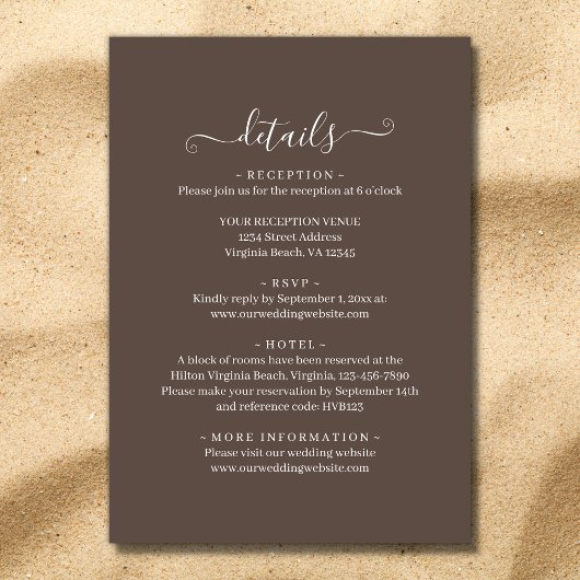 Waterverf Tropical Beach Alles in één bruiloft Kaart