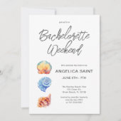 Waterverf Tropical Beach Bachelorette Party Kaart (Voorkant)