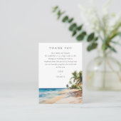 Waterverf Tropical Beach bruiloft Dank u Plaatskaartje (Staand voorkant)