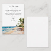 Waterverf Tropical Beach bruiloft Dank u Plaatskaartje (Voorkant / Achterkant)