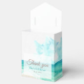 Waterverf Tropical Beach en Palm Trees Bruiloft Bedankdoosjes (Geopend)