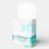 Waterverf Tropical Beach en Palm Trees Bruiloft Bedankdoosjes (Geopend)