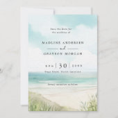 Waterverf Tropical Beach Foto Bewaar de datum Kaart (Voorkant)