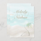 Waterverf Tropical Beach Receptie Insert Kaart (Voorkant / Achterkant)