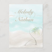 Waterverf Tropical Beach Receptie Insert Kaart (Voorkant)