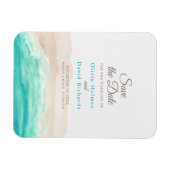 Waterverf Tropical Beach Save the Date Magneet (Horizontaal)