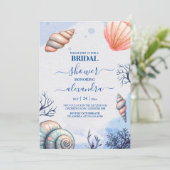 Waterverf Tropical Beach Seashells Vrijgezellenfee Kaart (Staand voorkant)