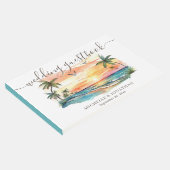 Waterverf Tropical Beach Sunset Bruiloft Gastenboek (Hoek)