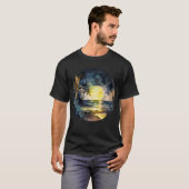 Waterverf Tropical Beach Sunset T-shirt (Voorkant volledig)